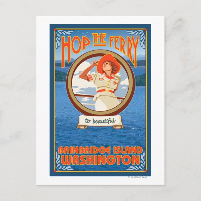 Carte Postale Ferry pour femme - Bainbridge Island, WA (Devant)
