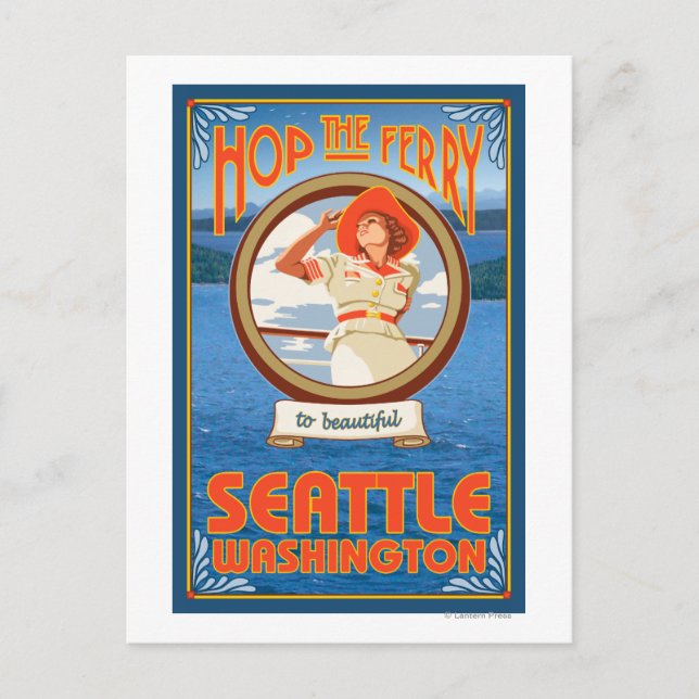 Carte Postale Ferry pour femme - Seattle, Washington (Devant)