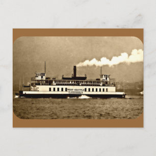 Carte Postale Ferry Sepia Steamboat
