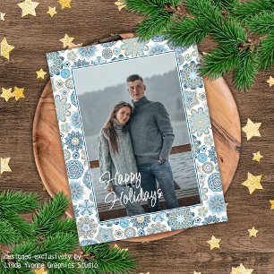 Carte Postale Festif Chic Floral Mandala Flakes Motif