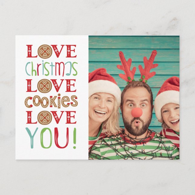 Carte Postale Festif Fun Cute Family Christmas Photo (Devant)