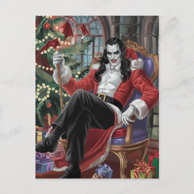 Carte Postale Festif Vampire homme Noël (Devant)