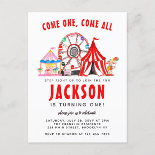 Carte Postale Festival Carnival Circus Show Party Enfant Anniver