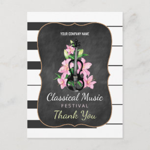 Carte Postale Festival de musique classique Tableau noir Merci