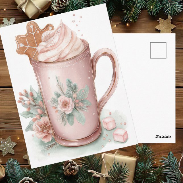 Carte Postale Festive and elegant Pastel Christmas Mug (Créateur téléchargé)