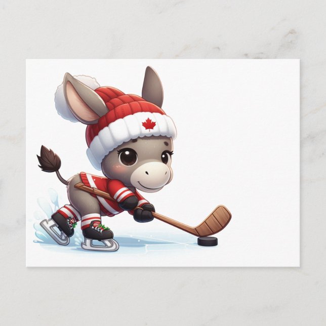 Carte Postale Festive Canada Joyau de hockey de Noël (Devant)