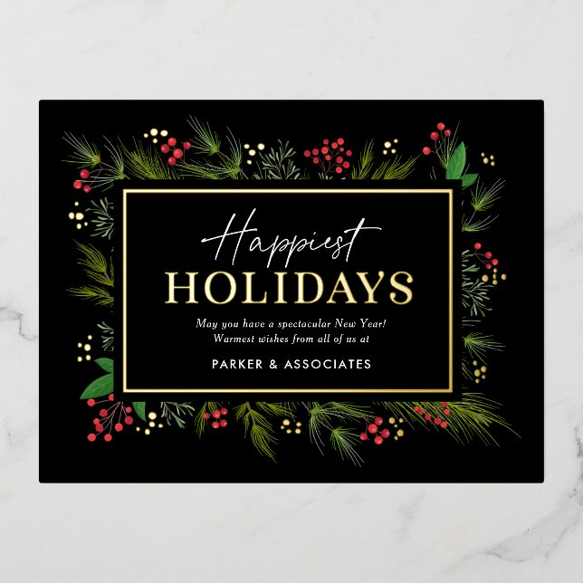 Carte postale Festive Frame REAL FOIL Business Hol (Recto)