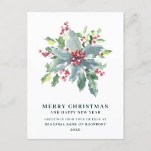 Carte Postale Festive Holly Berry Entreprise Noël