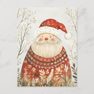 Carte Postale Festive Santa Clause voeux de Noël