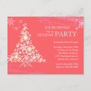 Carte Postale Festivité d'hiver Pink Fête Invitation