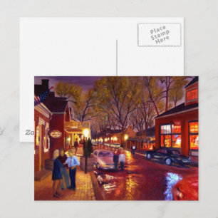 Carte Postale Fête avec violet rouge jaune bleu