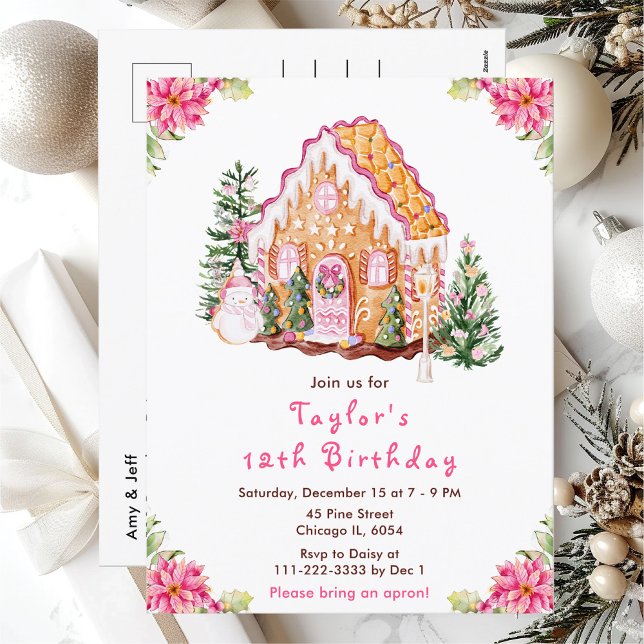 Carte Postale Fête d'anniversaire à la maison en pain d'épices r (Créateur téléchargé)