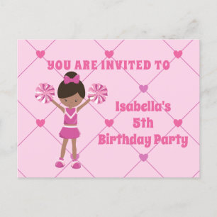 Carte Postale Fête d'anniversaire afro-américaine Pom-pom girl r