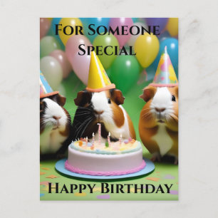 Carte Postale Fête D'Anniversaire Avec Fête Les Cochons De Guiné