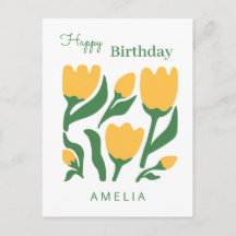 Fête d'anniversaire avec fleur de tulipe minimalis