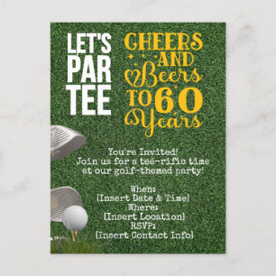 Carte Postale Fête d'anniversaire de 60 ans pour golfeur 