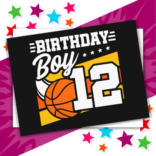 Carte Postale Fête d'anniversaire de basketball pour un garçon d (Créateur téléchargé)
