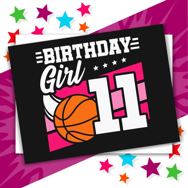 Carte Postale Fête d'anniversaire de basketball pour une fille d (Créateur téléchargé)