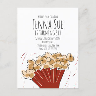 Carte Postale Fête d'anniversaire de cinéma en plein air Popcorn