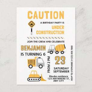 Carte Postale Fête d'anniversaire de construction