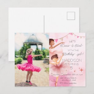 Carte Postale Fête d'anniversaire de danse et de pirouette de ba
