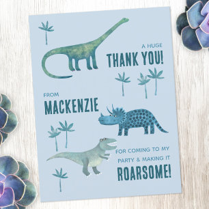 Carte Postale Fête d'anniversaire de dinosaure Merci