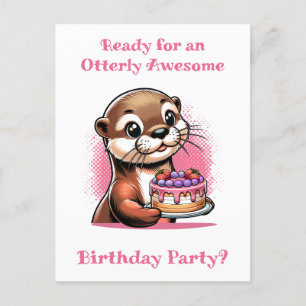Carte Postale Fête d'anniversaire de fille sur le thème de la lo