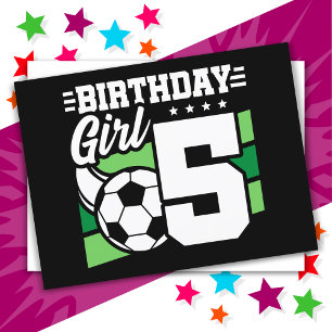 Carte Postale Fête d'anniversaire de football de 5 ans pour fill