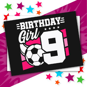Carte Postale Fête d'anniversaire de football pour une fille de