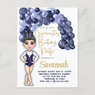 Carte Postale Fête d'anniversaire de gymnastique avec arche de b