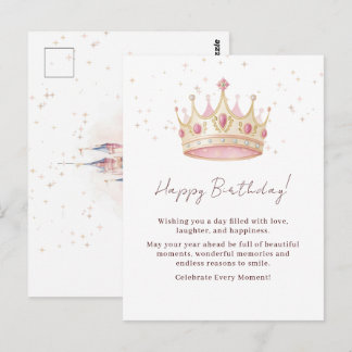 Carte Postale Fête d'anniversaire de la Couronne de Princesse