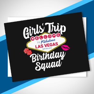 Carte Postale Fête d'anniversaire de Las Vegas - Escouade d'Anni