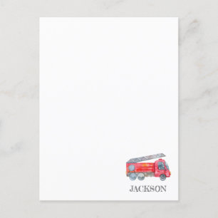 Carte Postale Fête d'anniversaire de pompier minimaliste moderne