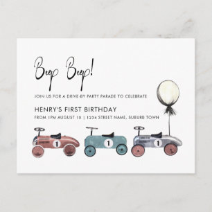 Carte Postale Fête d'anniversaire de Quarantine 1ère en voiture