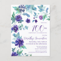 Fête d'anniversaire des 100 ans aux fleurs botaniq