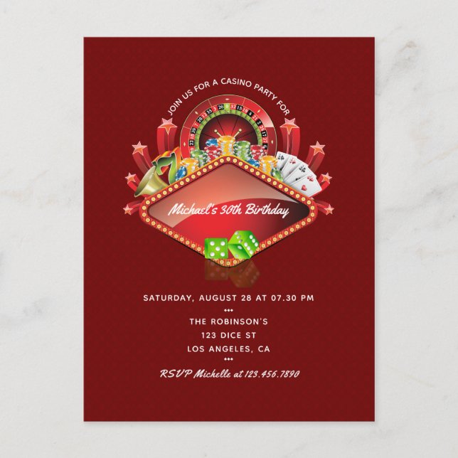 Carte Postale Fête d'anniversaire du casino (Devant)