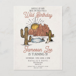 Carte Postale Fête d'anniversaire du cowboy Wild West Rodeo invi