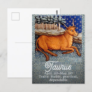 Carte Postale Fête d'anniversaire du signe du zodiaque Taureau