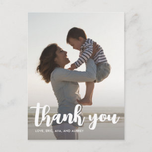 Carte Postale Fête d'anniversaire Enfants Merci Script One Photo