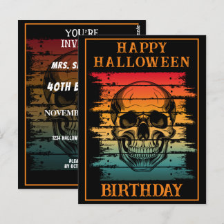CARTE POSTALE FÊTE D'ANNIVERSAIRE HALLOWEEN PERSONNALISÉE