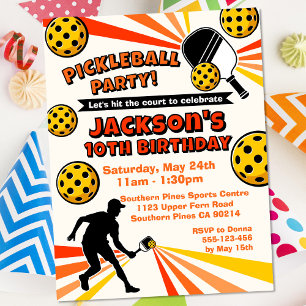 Carte Postale Fête d'anniversaire Pickleball Joueurs Rétro Vinta