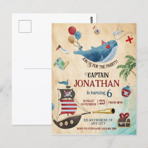 Carte Postale Fête d'anniversaire pirate