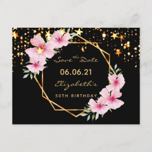 Carte Postale Fête d'anniversaire Sauvez la date tropicale étoil