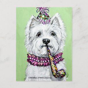 Carte Postale Fête d'anniversaire Westie