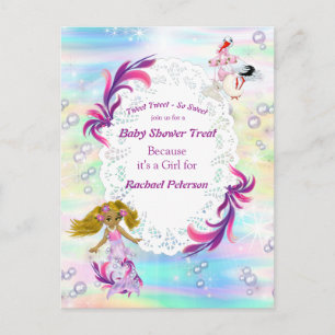 Carte Postale Fête de Baby Shower des Bébé Sirènes Magiques Arc-