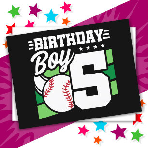 Carte Postale Fête de baseball 5 ans Thème 5ème anniversaire gar