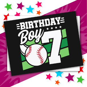 Carte Postale Fête de baseball 7 ans Thème 7ème anniversaire gar