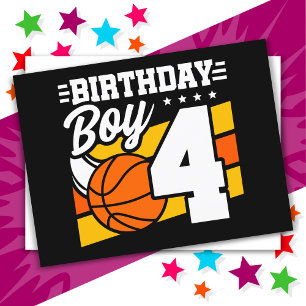 Carte Postale Fête de basket-ball 4 ans Thème 4ème anniversaire 