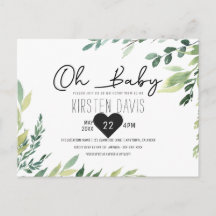 Fête de bébé Oh Baby Greenery Bébé Genre Neutre