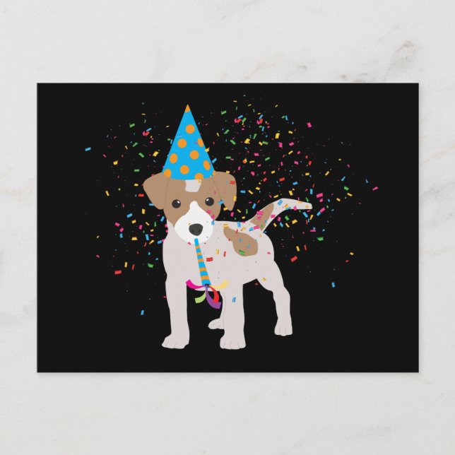 Carte Postale Fête de chien - Animaux Chien ayant une fête (Devant)